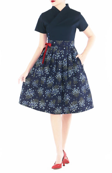 Cherry Blossoms of Nami Hanbok - Midnight Blue
